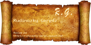 Rudinszky Gergő névjegykártya